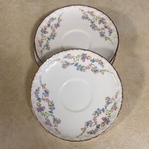 Four Blue Belle China Saucers by Pope Gosser